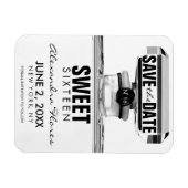 Schwarz-Weiß-Mode Sweet 16 SAVE THE DATE Magnet (Horizontal)