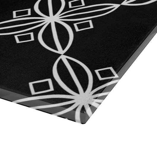 Schwarz-Weiß-Modern Art Deco Cutting Board Schneidebrett (Ecke)