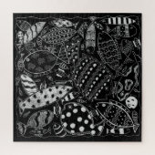 Schwarz-Weiß-Modern-Art-Muster Puzzle (Vertikal)