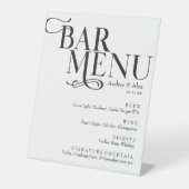 Schwarz-Weiß-Modern-Bar-Menü-Schild Sockelschild (Vorderseite)