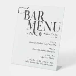 Schwarz-Weiß-Modern-Bar-Menü-Schild Sockelschild