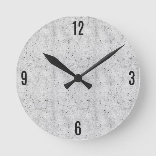 Schwarz-Weiß-Modern-Betonmuster Runde Wanduhr (Vorderseite)