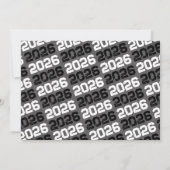 Schwarz-Weiß-Modern-Chalkboard-Abschluss Einladung (Rückseite)