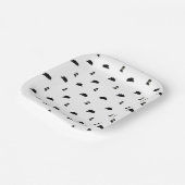 Schwarz-Weiß-Modern-Cowboy-Rodeo-Muster Pappteller (Gewinkelt)