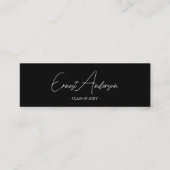 Schwarz-Weiß-Modern - Eleganter Abschluss - Name-K Mini Visitenkarte (Vorderseite)