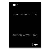 Schwarz-Weiß-Modern-Fisch-Symbol- Tischnummer (Vorderseite)