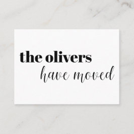 Schwarz & Weiß, modern, Fun Change of Address Card Visitenkarte