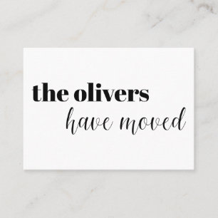 Schwarz & Weiß, modern, Fun Change of Address Card Visitenkarte