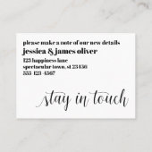 Schwarz & Weiß, modern, Fun Change of Address Card Visitenkarte (Rückseite)