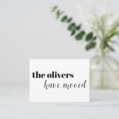 Schwarz & Weiß, modern, Fun Change of Address Card Visitenkarte (Stehend Vorderseite)