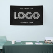 Schwarz-Weiß-Modern-Logo für große rechteckige Flä Banner (Messeveranstaltung)