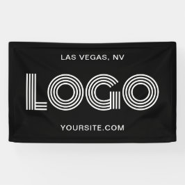 Schwarz-Weiß-Modern-Logo für große rechteckige Flä Banner