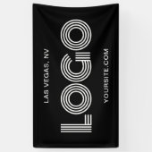 Schwarz-Weiß-Modern-Logo für große rechteckige Flä Banner (Vertikal)