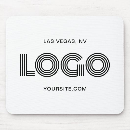 Schwarz-Weiß-Modern-Logo Mousepad (Vorne)