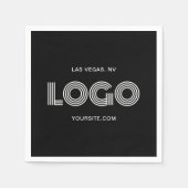 Schwarz-Weiß-Modern-Logo Serviette (Vorderseite)