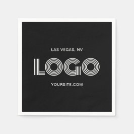 Schwarz-Weiß-Modern-Logo Serviette