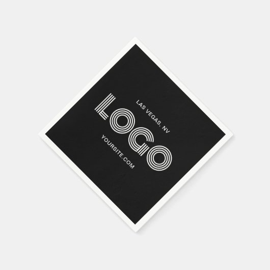 Schwarz-Weiß-Modern-Logo Serviette (Ecke)