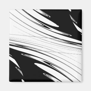 Schwarz-Weiß Modern Magnet