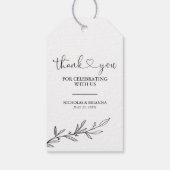 Schwarz-weiß Modern Minimal Boho Wedding Vielen Da Geschenkanhänger (Rückseite)