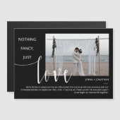 Schwarz-Weiß-Modern-Minimal-Script-Foto-Magnet Magneteinladung (Vorne/Hinten)