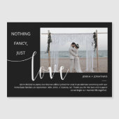 Schwarz-Weiß-Modern-Minimal-Script-Foto-Magnet Magneteinladung (Vorderseite)