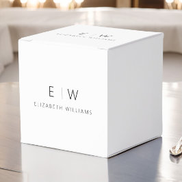 Schwarz-weiß Modern Minimalistischer Monogrammname Geschenkschachtel