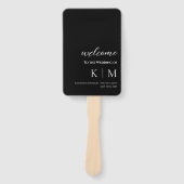 Schwarz-Weiß-Modern-Monogram-Hochzeitsprogramm- Fächer (Vorderseite)