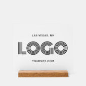 Schwarz-Weiß-Modern-Rechtecklogo Acrylschild (Vorderseite)