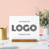 Schwarz-Weiß-Modern-Rechtecklogo Acrylschild (Hochzeit)