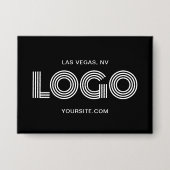 Schwarz-Weiß-Modern-Rechtecklogo Button (Vorderseite)