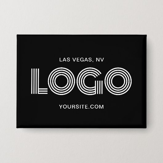 Schwarz-Weiß-Modern-Rechtecklogo Button (Vorderseite)