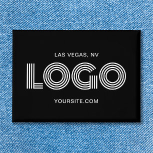 Schwarz-Weiß-Modern-Rechtecklogo Button