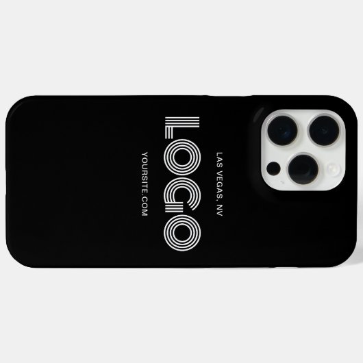 Schwarz-Weiß-Modern-Rechtecklogo Case-Mate iPhone Hülle (Rückseite (Horizontal))