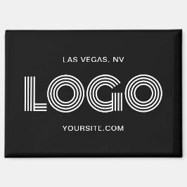 Schwarz-Weiß-Modern-Rechtecklogo Magnet