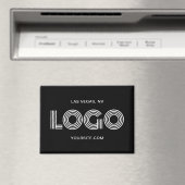 Schwarz-Weiß-Modern-Rechtecklogo Magnet (In Situ (Geschirrspüler))