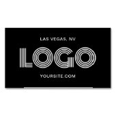 Schwarz-Weiß-Modern-Rechtecklogo Magnetische Visitenkarte (Vorderseite)