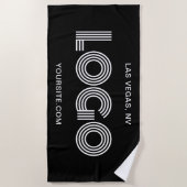 Schwarz-Weiß-Modern-Rechtecklogo Strandtuch (Vorderseite)