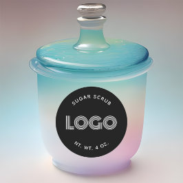 Schwarz-Weiß-Modern-Selbstgebastelte Zucker-Scrub- Runder Aufkleber