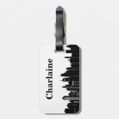 Schwarz-Weiß-Modern-Stadtbild Gepäckanhänger (Rückseite vertikal)