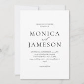 Schwarz-Weiß-Moderne 2v Hochzeitseinladung Einladung (Vorderseite)