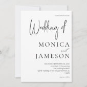 Schwarz/Weiß Moderne 3 Hochzeiten Einladung (Vorderseite)