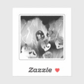 Schwarz-Weiß-Moderne Abstrakt Aufkleber (Blatt)