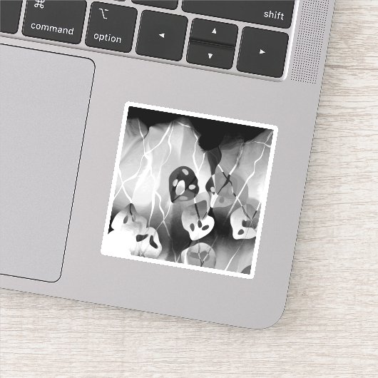 Schwarz-Weiß-Moderne Abstrakt Aufkleber (Detail)