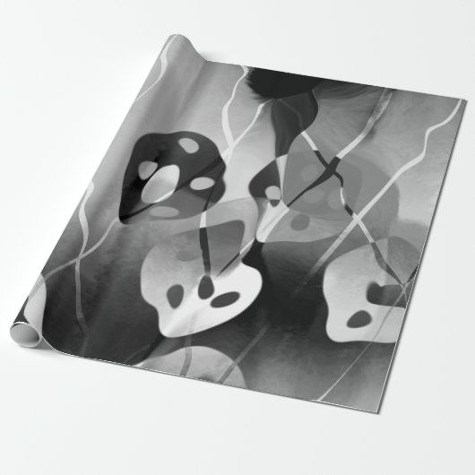 Schwarz-Weiß-Moderne Abstrakt Geschenkpapier (Ungerollt)