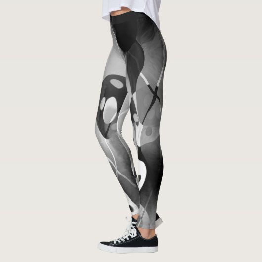 Schwarz-Weiß-Moderne Abstrakt Leggings (Links)