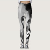 Schwarz-Weiß-Moderne Abstrakt Leggings (Vorderseite)