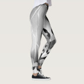 Schwarz-Weiß-Moderne Abstrakt Leggings (Rechts)