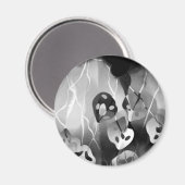 Schwarz-Weiß-Moderne Abstrakt Magnet (Vorderseite/Rückseite)