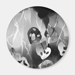 Schwarz-Weiß-Moderne Abstrakt Magnet
