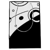 Schwarz-Weiß-Moderne Abstrakt Mittlere Geschenktüte (Vorderseite)